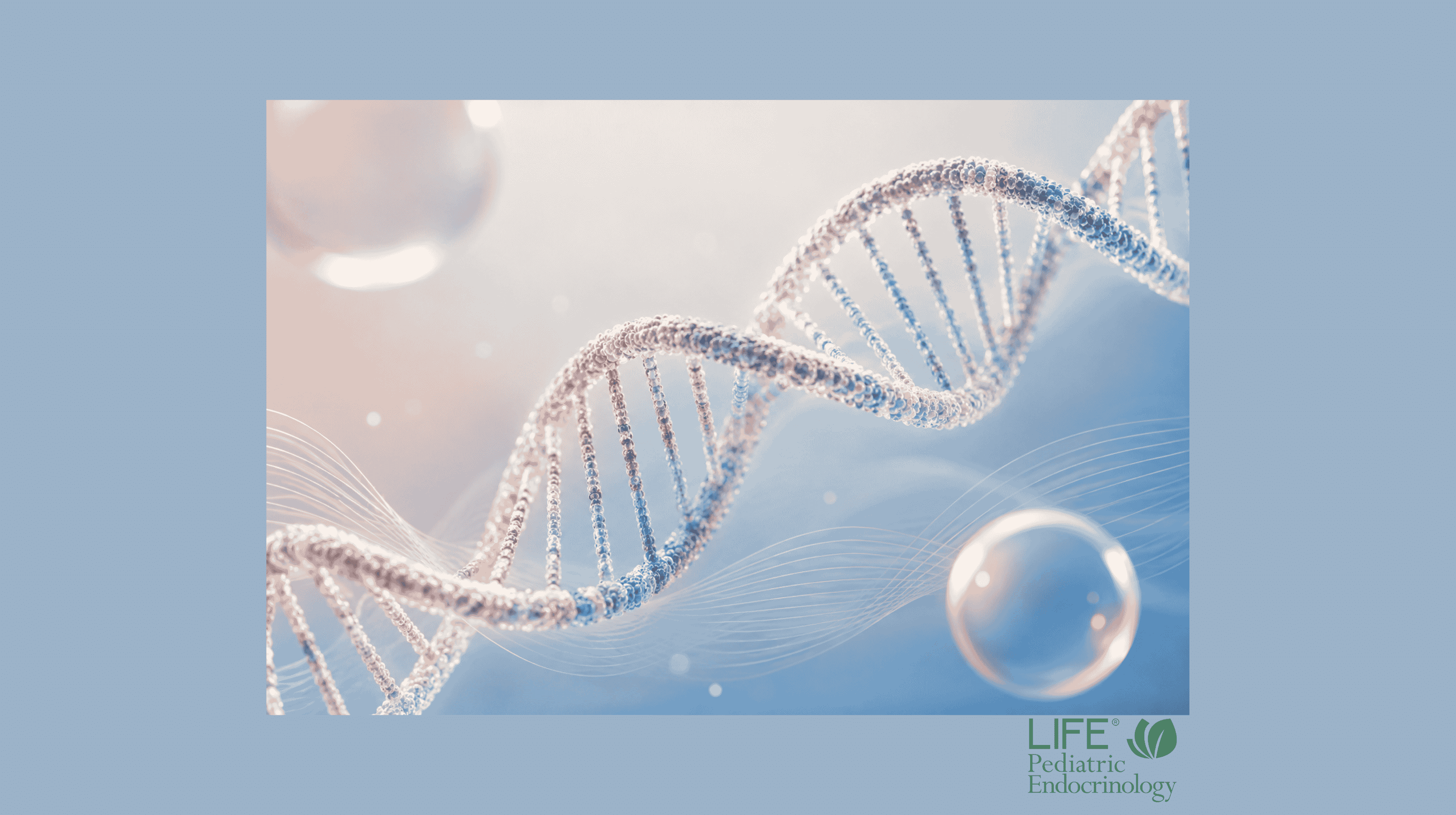 Illustration of a DNA double helix representing the FTO gene and obesity genetics associated with appetite, metabolism, and weight regulation.