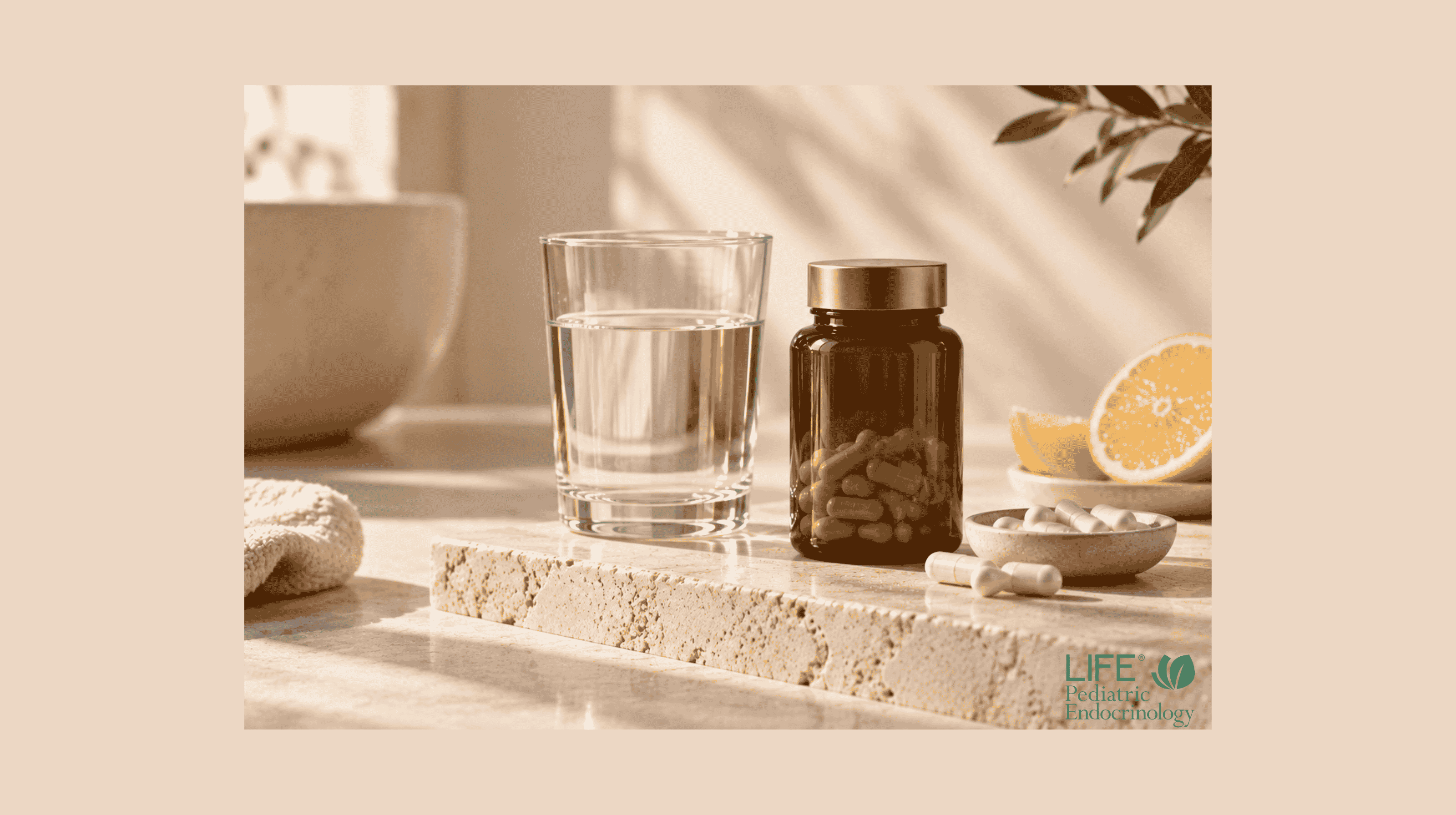 Magnesium citrate supplement and water representing its use for magnesium supplementation and constipation.