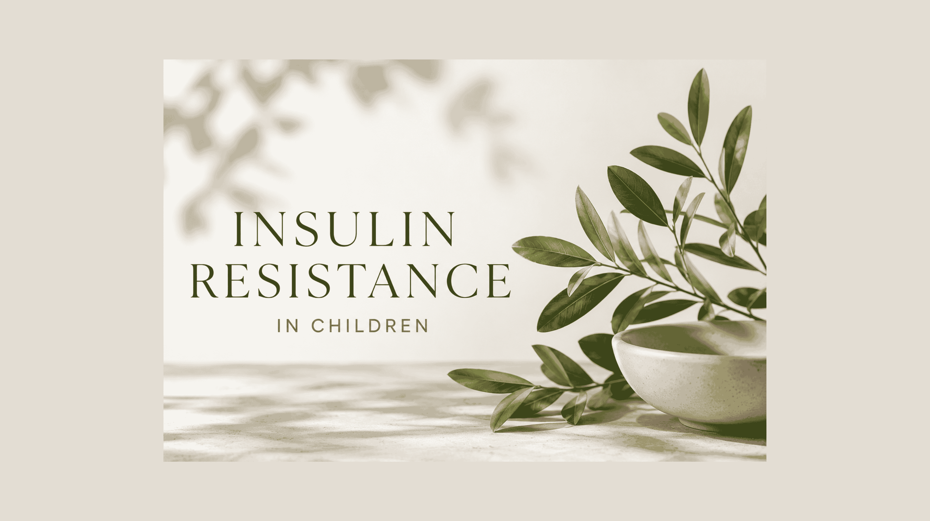 The Parent's Guide to Insulin Resistance in Children with minimalist healthcare design representing pediatric metabolic health, symptoms, causes, diagnosis, and treatment.