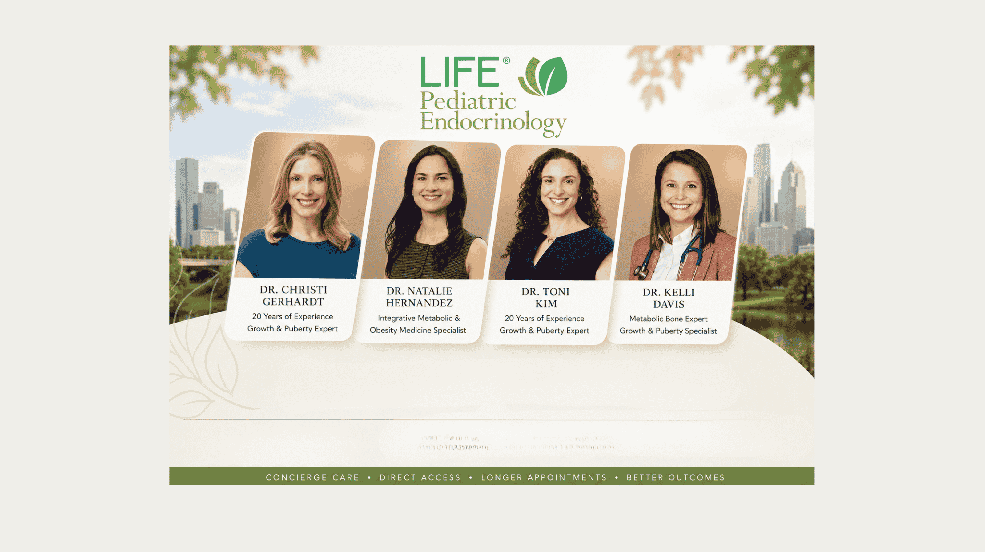 Four board-certified pediatric endocrinologists from LIFE Pediatric Endocrinology serving Houston families with concierge care for growth disorders, puberty concerns, thyroid disease, diabetes, childhood obesity, metabolism, and complex hormone conditions.